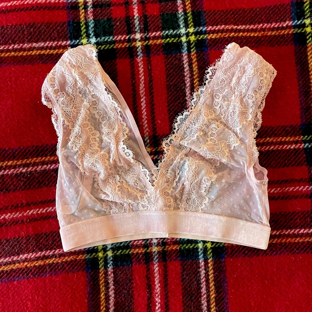 NWOT Victoria’s Secret Pink Lace Dot Bralette - Picture 1 of 5